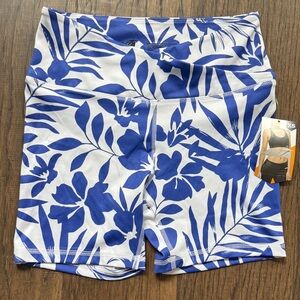 Avia Blue and White Floral Bike Shorts
